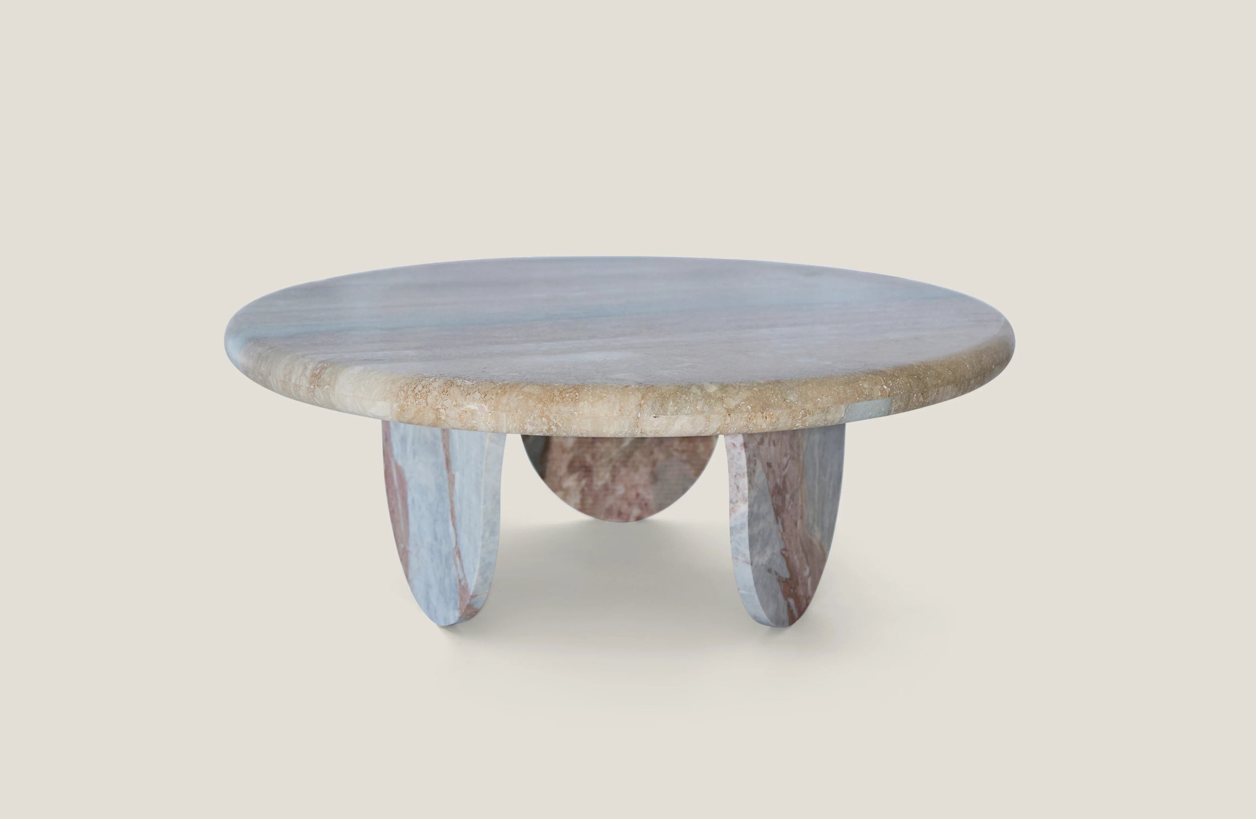 Buet Rosso and Travertine Coffee Table