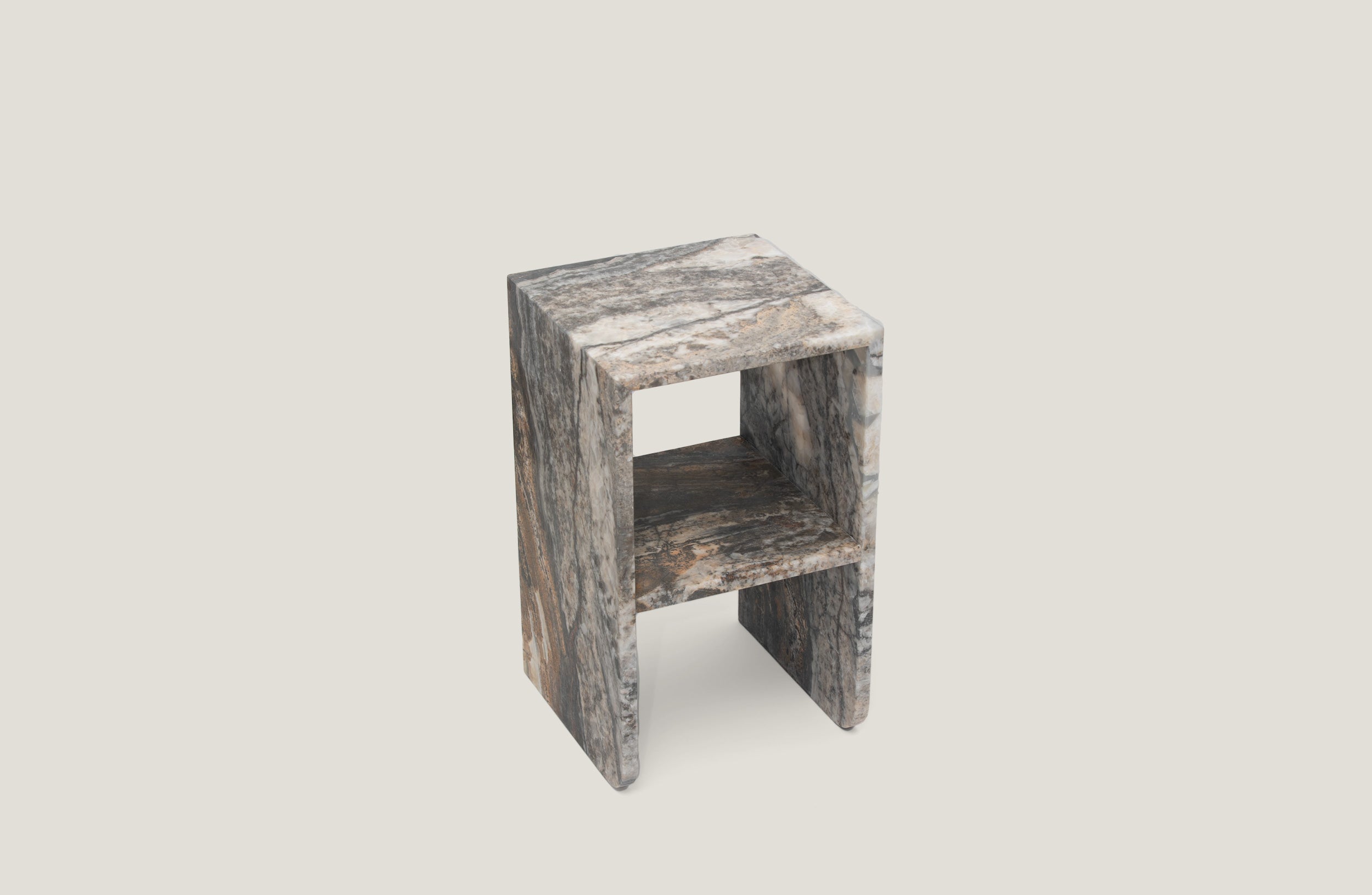 Curva Piccolo Side Table in Arabascato Grigio Orobico