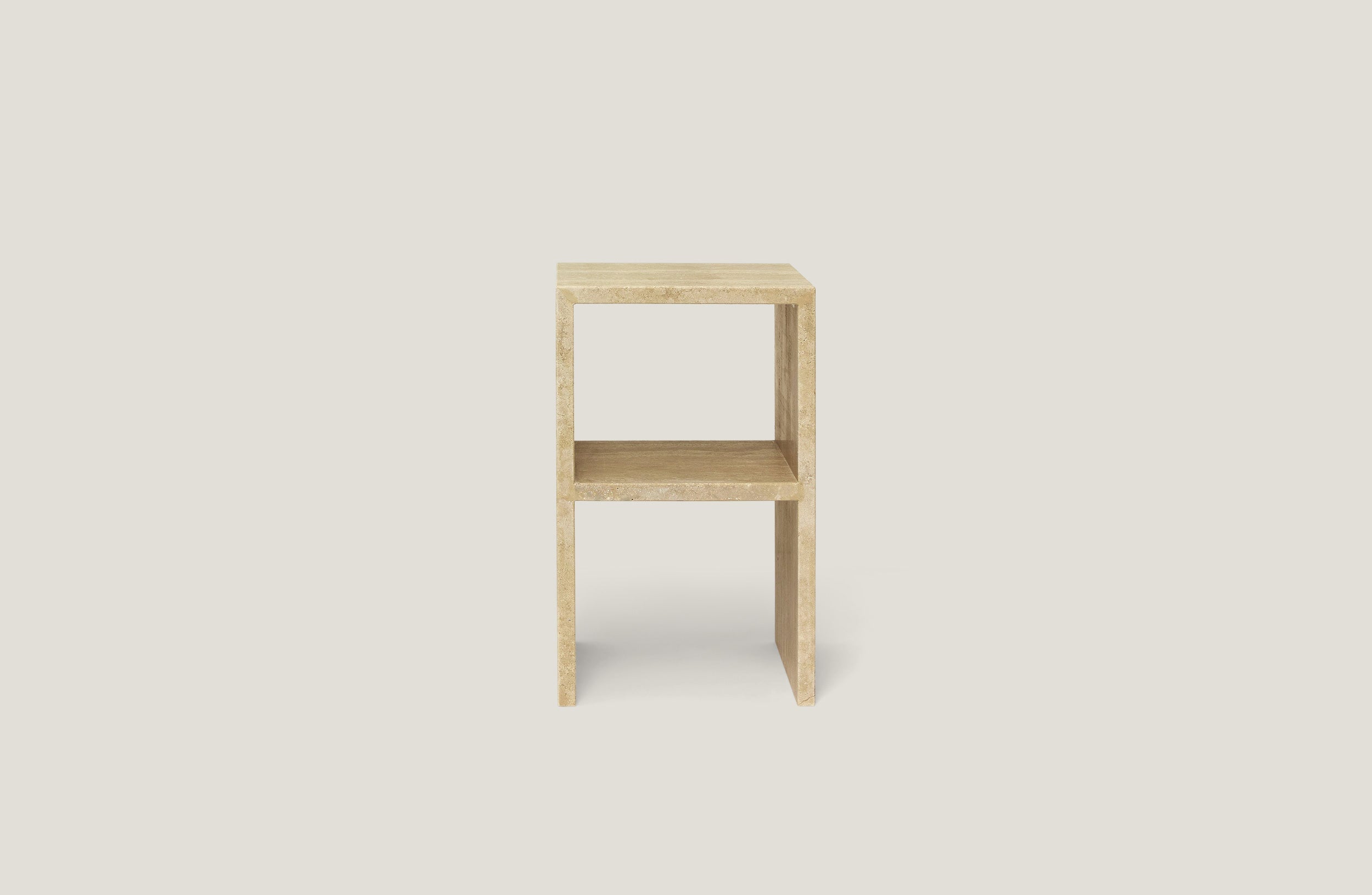 Curva Piccolo Side Table in Bianco Travertine