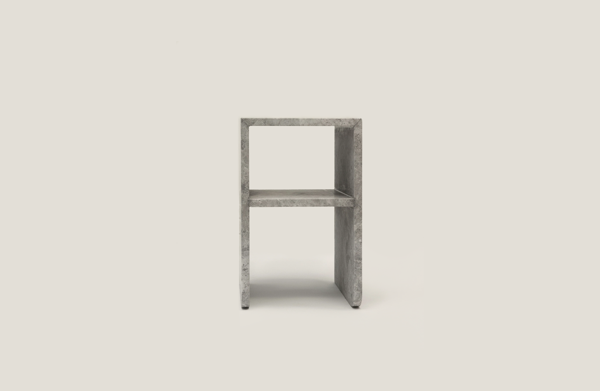 Curva Piccolo Side Table in Tundra Grey Marble
