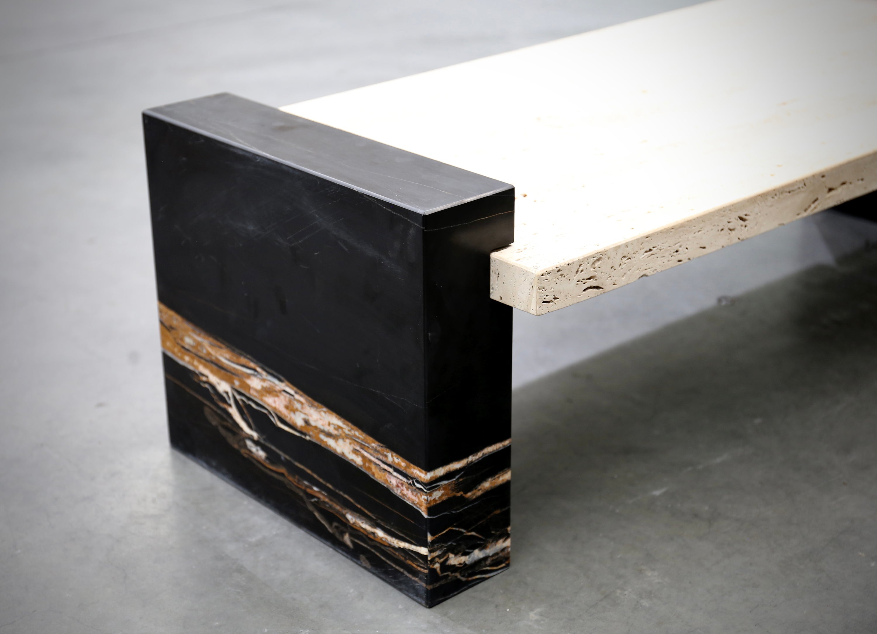 Puzzle Coffee Table in Sahara Noir & Travertine