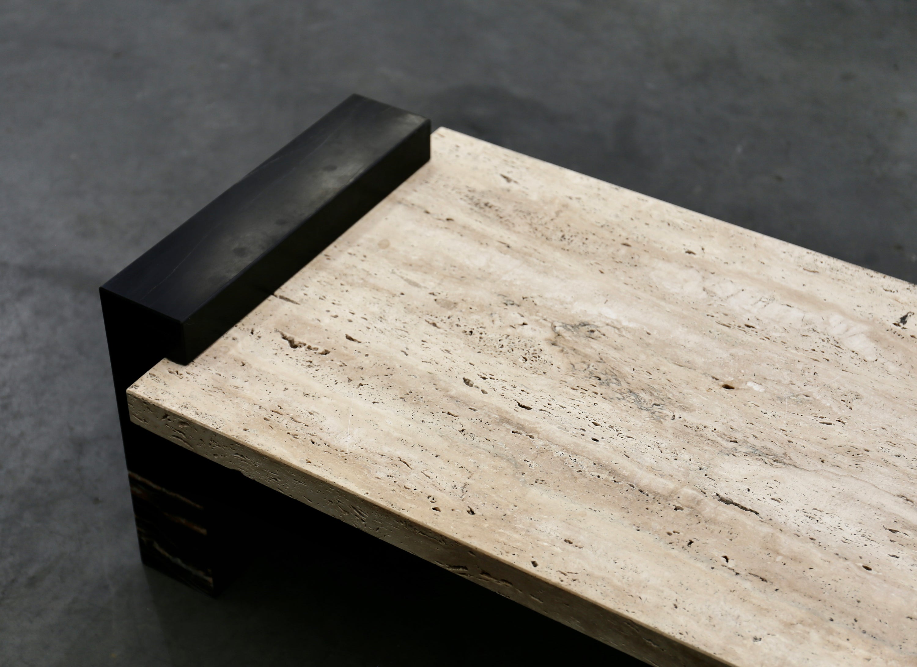 Puzzle Coffee Table in Sahara Noir & Travertine