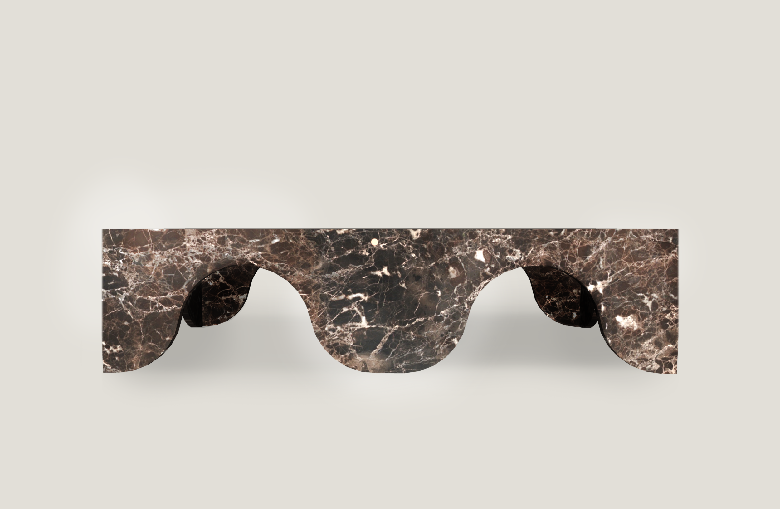 Kontur Curva Due Dark Emperador Marble Coffee Table