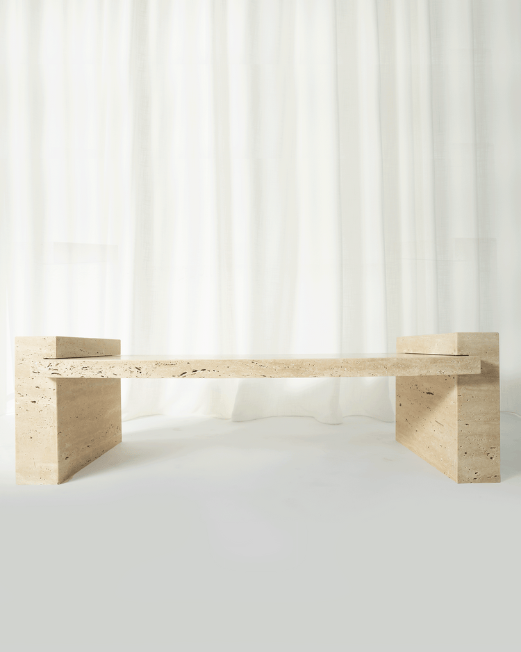 Puzzle Bianco Travertine Coffee Table