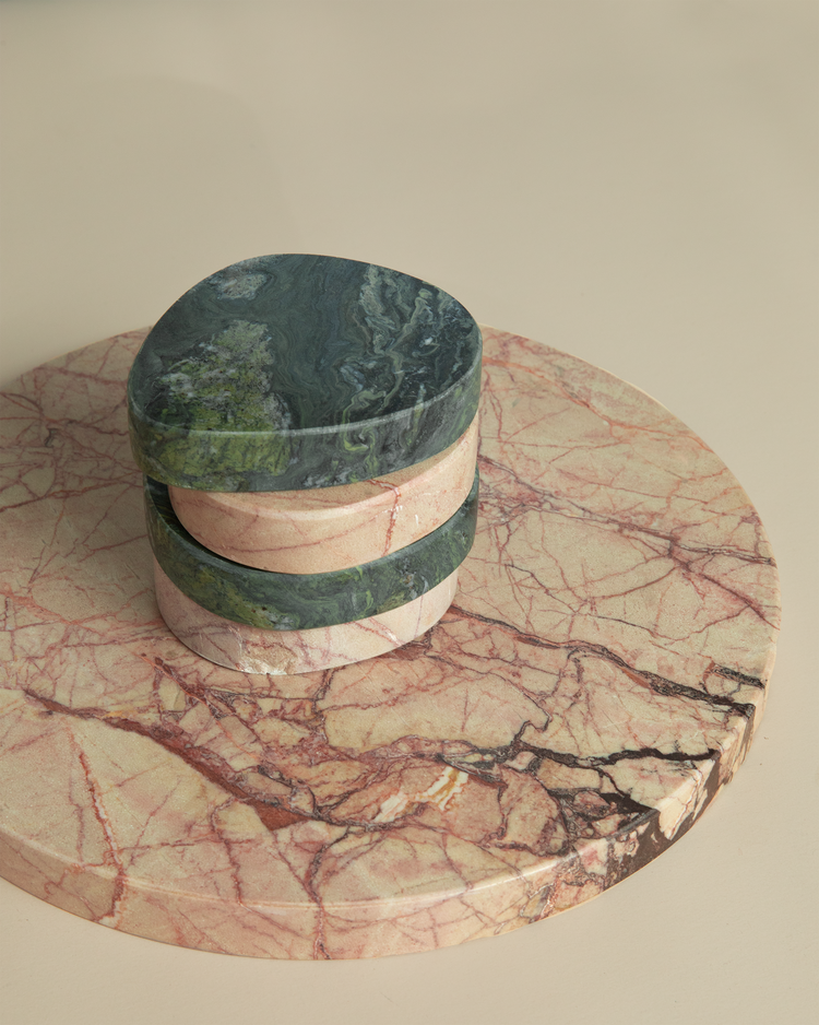 Molti Form Marble Coasters and Round Tray