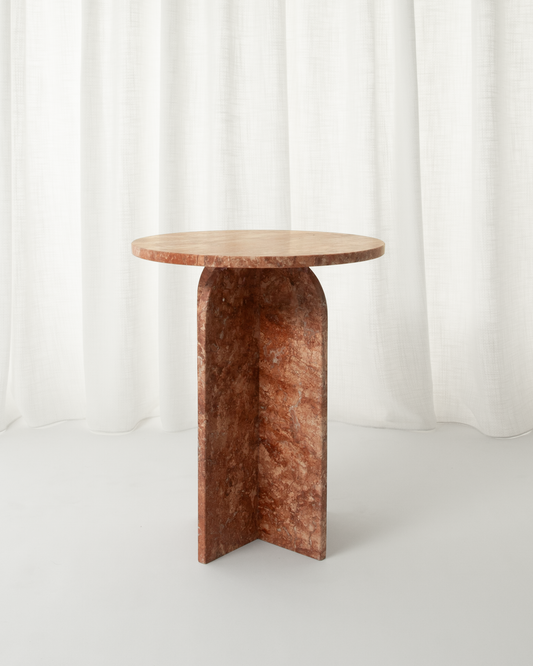 Arancione Travertine Side Table