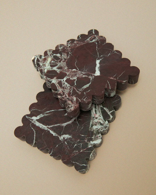 Roso Levanto Scalloped Coaster (Pair)